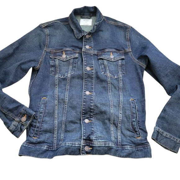 Old Navy Jean Jacket Womens Medium Denim Button Up Western Dark Wash - Picture 1 of 7